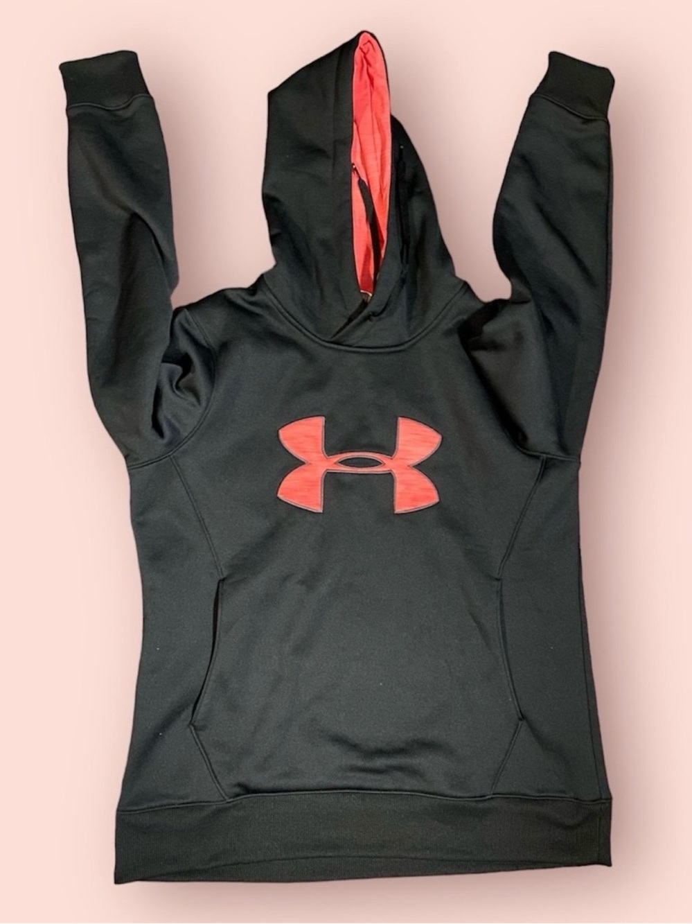 Under Armour Women's Black Hoodie with Coral Logo